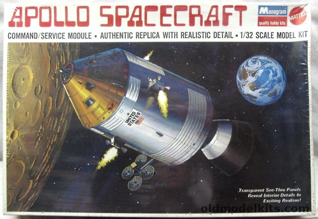 Monogram 1/32 Apollo Spacecraft Command / Service Module with Clear Panels and Interior, 6873 plastic model kit